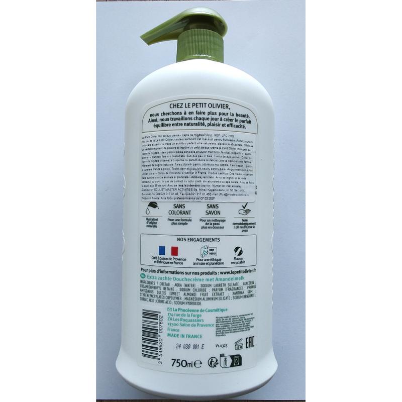 Gel de Duș Cremă LE PETIT OLIVIER cu Lapte de Migdale, 750ml