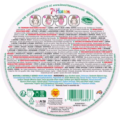 Masca de fata spuma cu acid hialuronic si capsuni 7TH HEAVEN CHUPA CHUPS