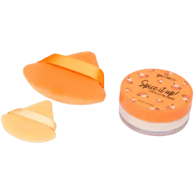 Pudră de fixare parfumată MAX & MORE – finisaj mat, aspect uniform, cu 2 bureți