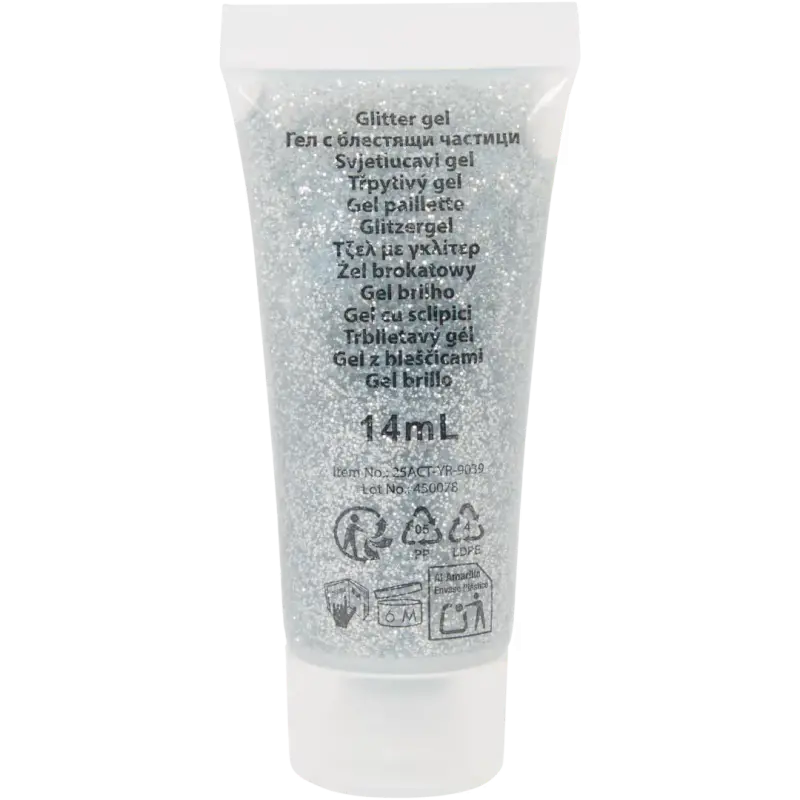 Gel cu sclipici pentru față și corp – efect strălucitor, aplicare ușoară, 14 ml