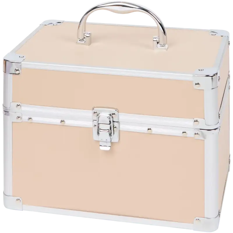 Geantă de machiaj cu sertare pliabile și oglindă – organizare inteligentă, design elegant