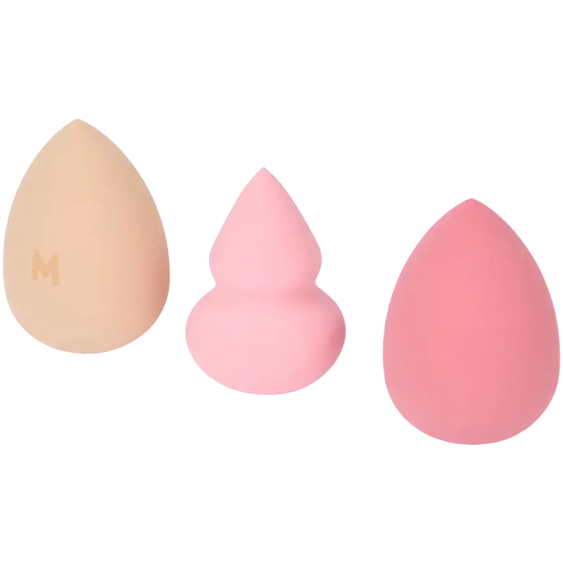 Bureți de machiaj MAX & MORE – set 3 bucăți, pentru aplicare uniformă